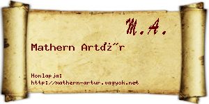 Mathern Artúr névjegykártya